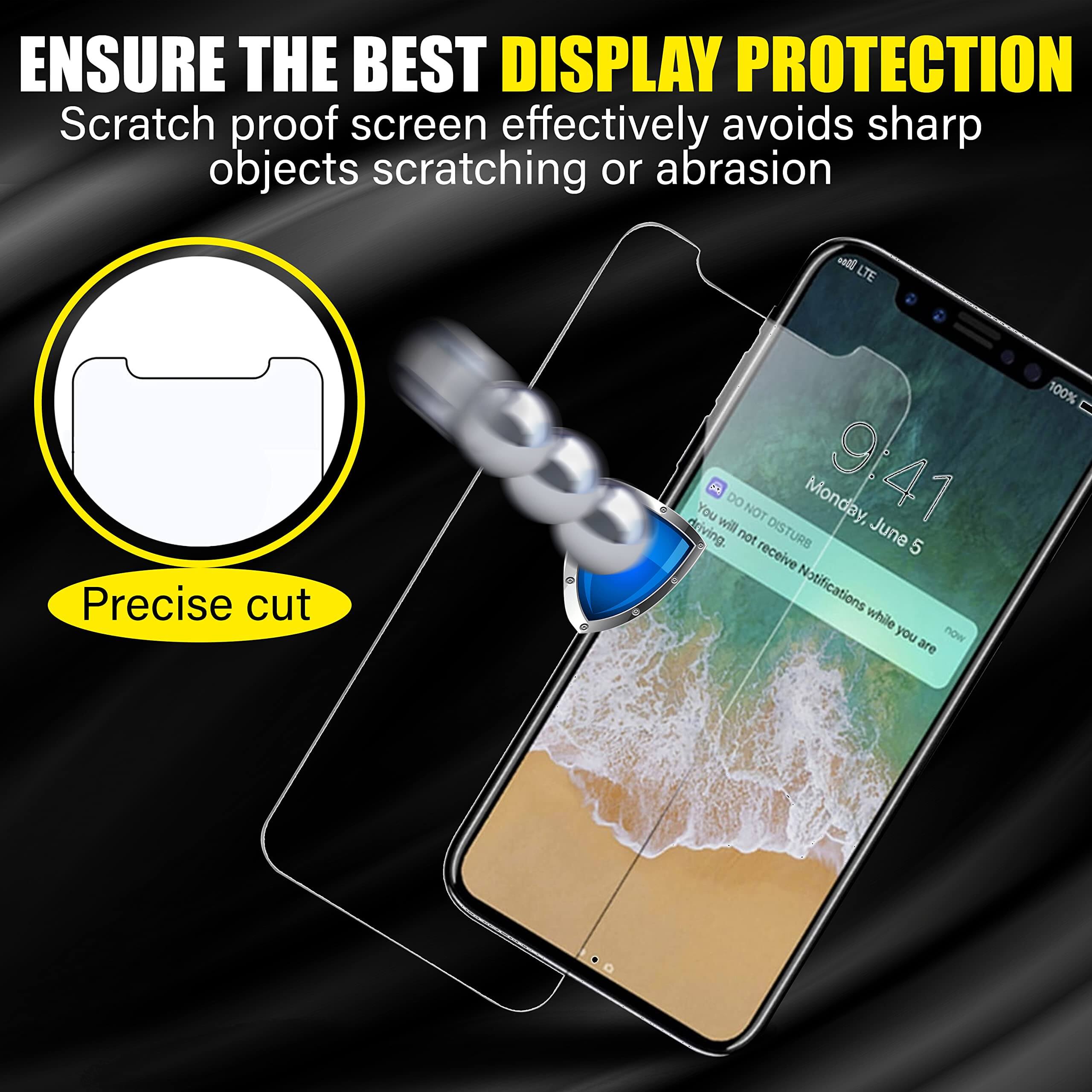 Abrity (4-Pack) iPhone 11 Screen Protector, iPhone xr Screen Protector, iPhone-11 screen protector, Tempered glass for iphone 11 plus phone privacy protectors max full i mini x coverage