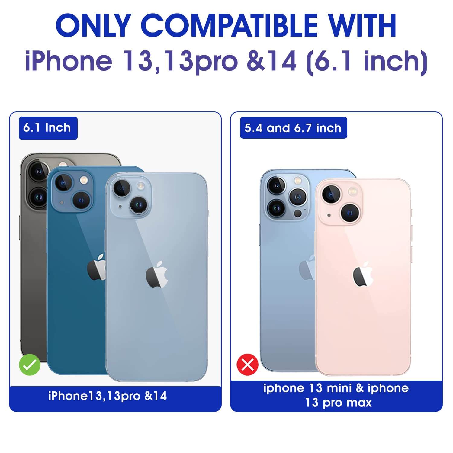 Abrity 3-Pack iPhone 14, iPhone 13 & iPhone 13 Pro (6.1-Inch)