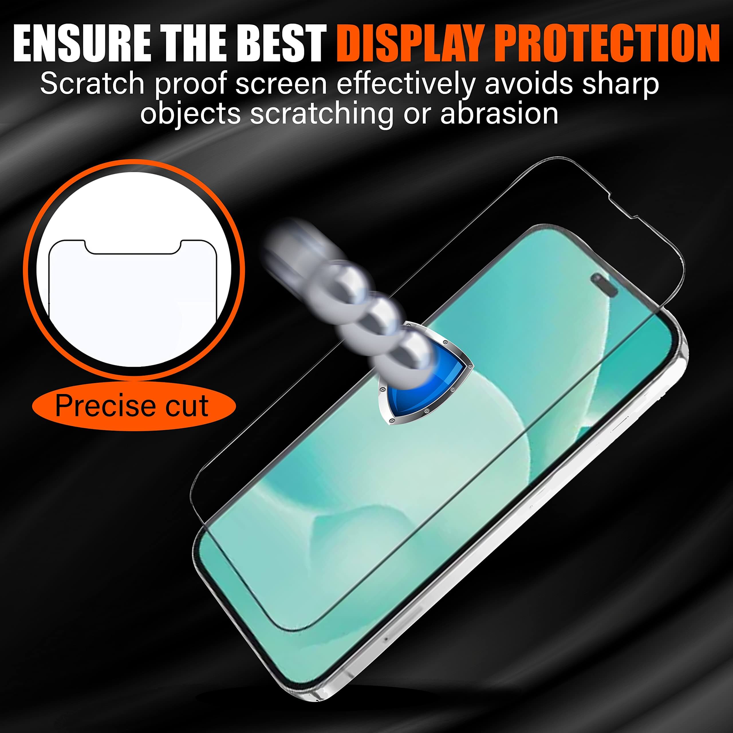 Abrity [3-Pack Screen Protector for iPhone 14 Pro (6.1-Inch), Tempered Glass Film Compatible with iphone 14 pro screen protector, iphone 14 pro Tempered Glass, Full Coverage