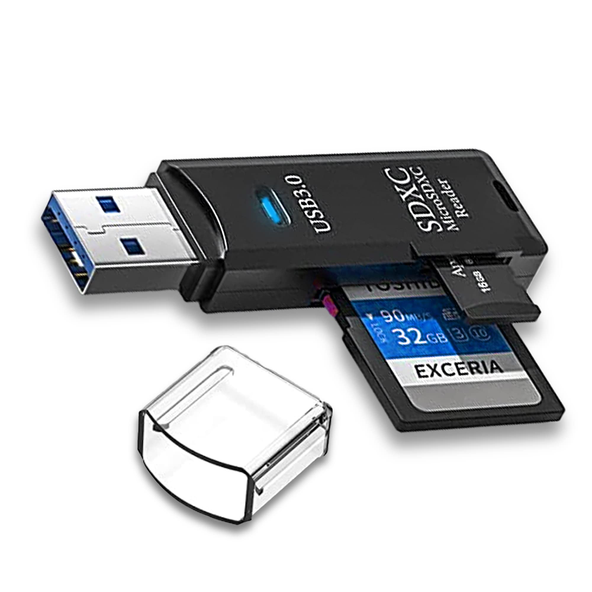 New SD Card Reader USB 3.0 [1 Pack] SD Card Reader, Memory Card Reader, External Memory Card Readers for Laptop Windows, SD USB Adapter OTG