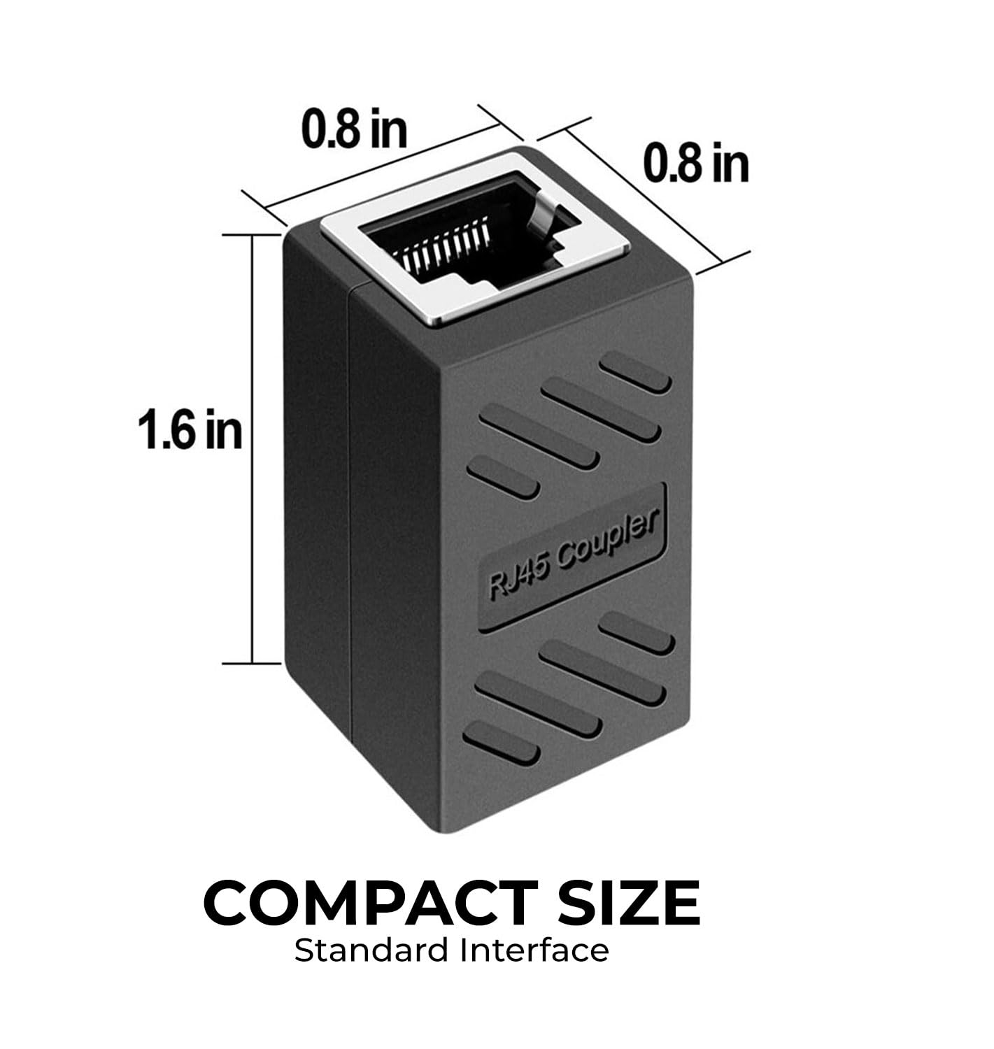 Ethernet Extender RJ45 Female Adapter cat7 cat6 cat 6a 5e network cables extension coupler joiner link 1m 20m any cable speed internet to router wifi USB switch socket LAN powerline connector [2 Pack]