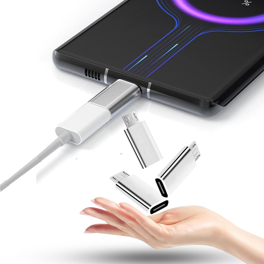 New USB C Female to Micro USB Male Adapter (2Pack), Micro USB Adaptor, Micro USB to USB C Adapter fast charger Power cable plug strip extender for Nexus Nokia LG Xbox PS Kindle Samsung Galaxy Devices