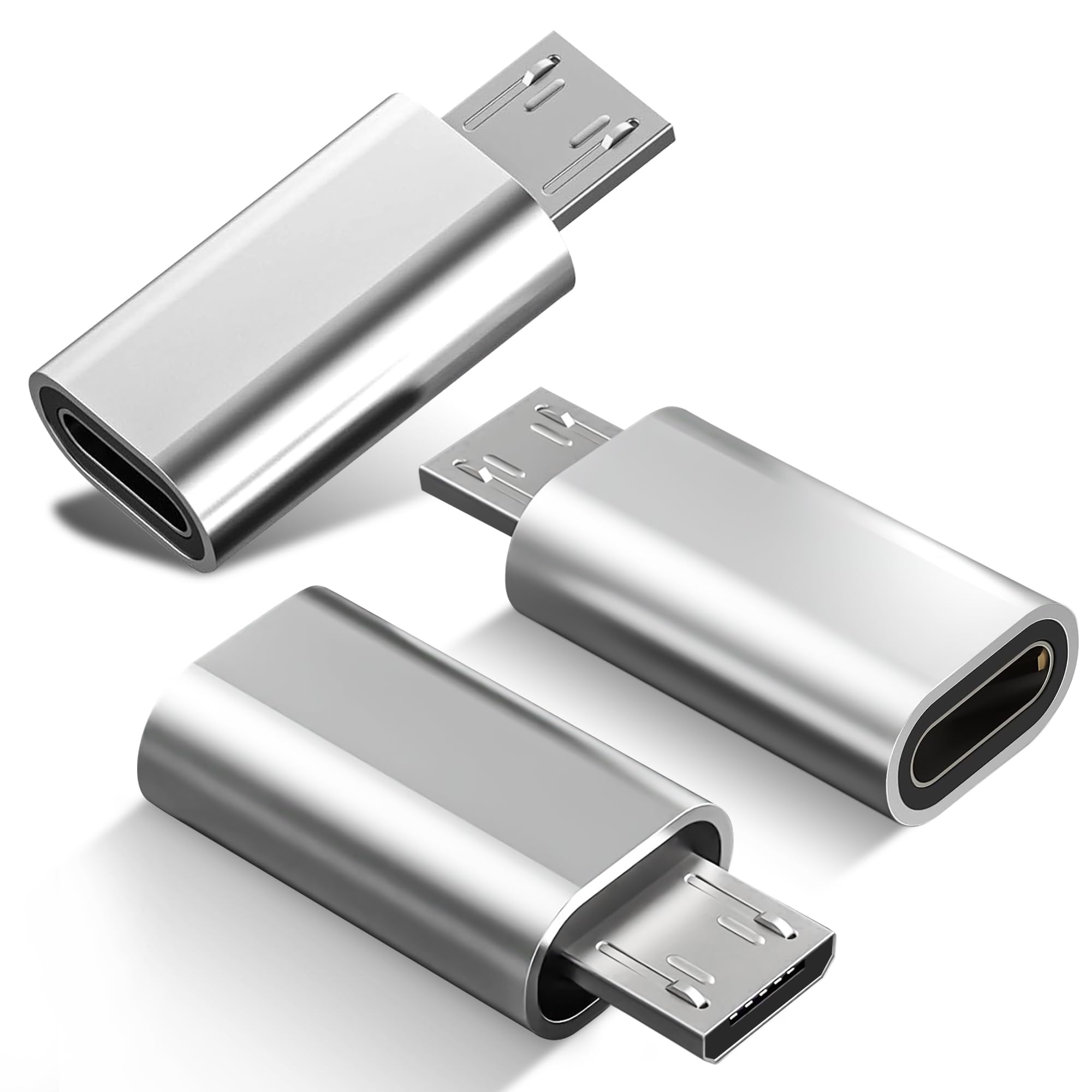 New USB C Female to Micro USB Male Adapter (2Pack), Micro USB Adaptor, Micro USB to USB C Adapter fast charger Power cable plug strip extender for Nexus Nokia LG Xbox PS Kindle Samsung Galaxy Devices