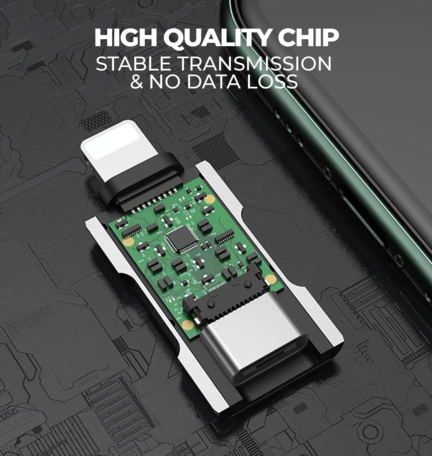 USB C to USB Adaptor (2Pack), USB C Charger Cable Adapter, USB C Plug, Connect Cable to iPhone, Light ing to USB C Adapter