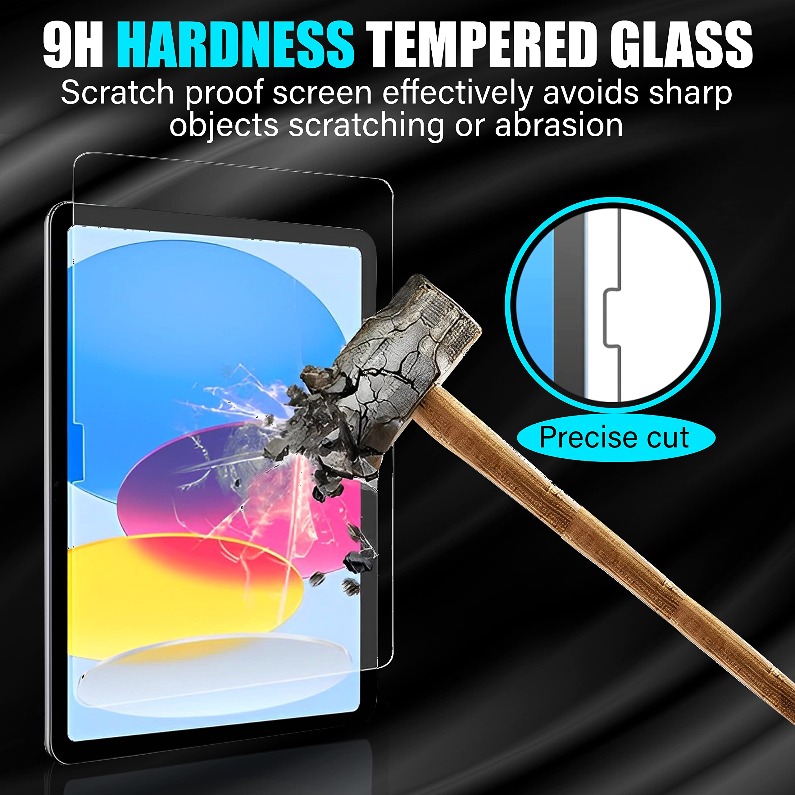 Abrity [2-Pack] Screen Protector for iPad 10 (10.9-Inch, 2022 Model, 10th Generation), 9H Tempered Glass Film, HD Clear, 2-Pack