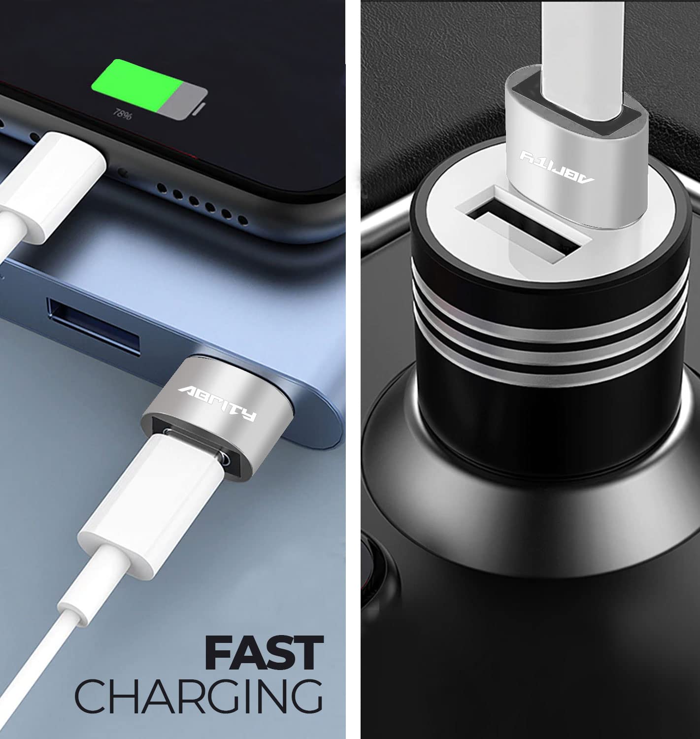 New USB C Female to USB Male Adapter,Type C Charger Plug Power Converter for Apple Watch iWatch 7,AirPods,iPhone 11 12 13 Pro Max,SE,iPad mini 6 Air 4 5,Samsung Galaxy S20 S21 S22 FE (3 Pack Silver)