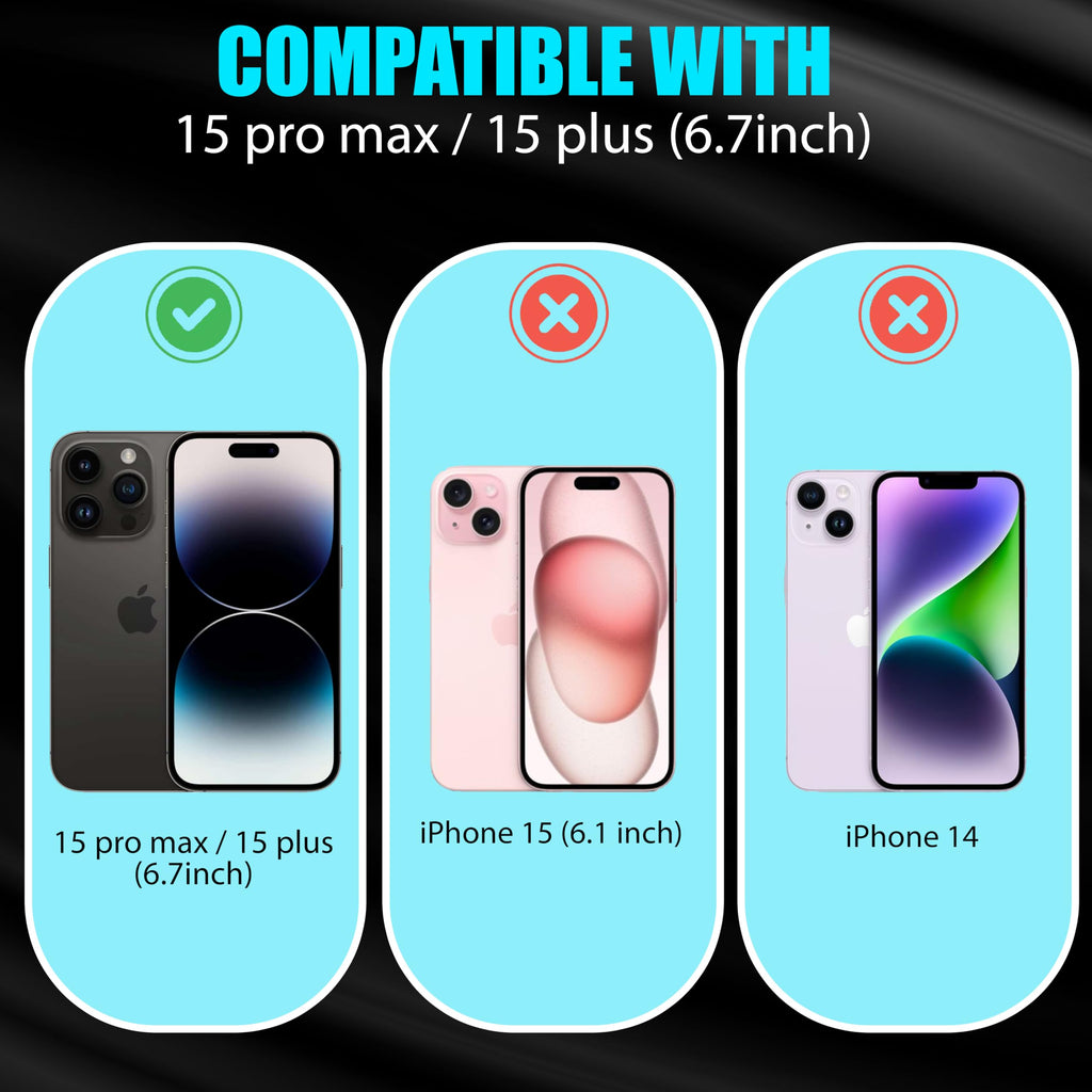 Abrity [3-Pack Screen Protector for iPhone 15 Pro Max(6.7-Inch), Tempered Glass Film Compatible with iphone 15 pro max screen protector, iphone 15 pro max Tempered Glass, Full Coverage