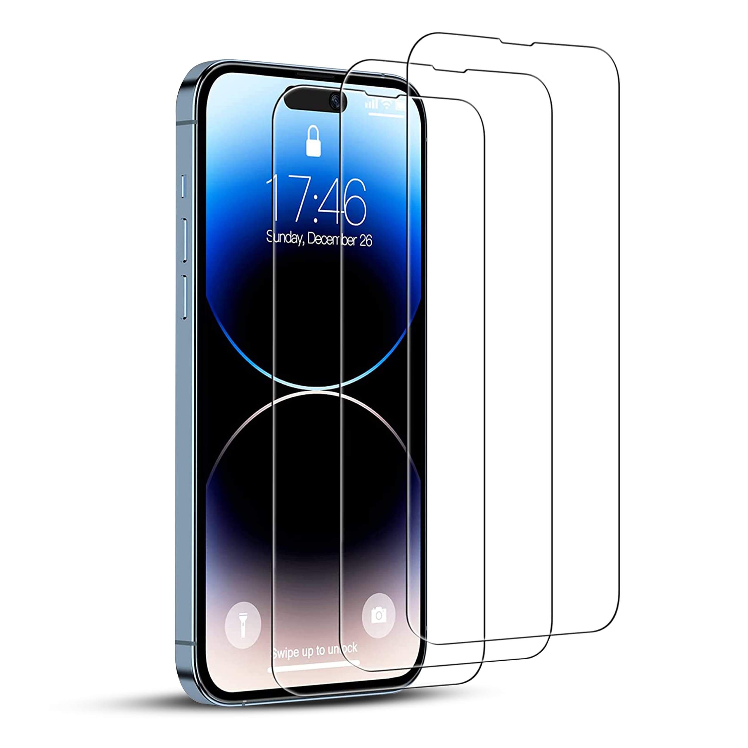 Abrity [3-Pack Screen Protector for iPhone 14 Pro (6.1-Inch), Tempered Glass Film Compatible with iphone 14 pro screen protector, iphone 14 pro Tempered Glass, Full Coverage