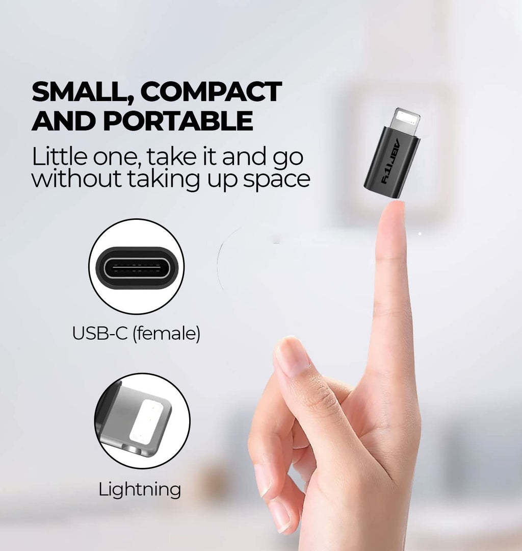 USB C to USB Adaptor (2Pack), USB C Charger Cable Adapter, USB C Plug, Connect Cable to iPhone, Light ing to USB C Adapter