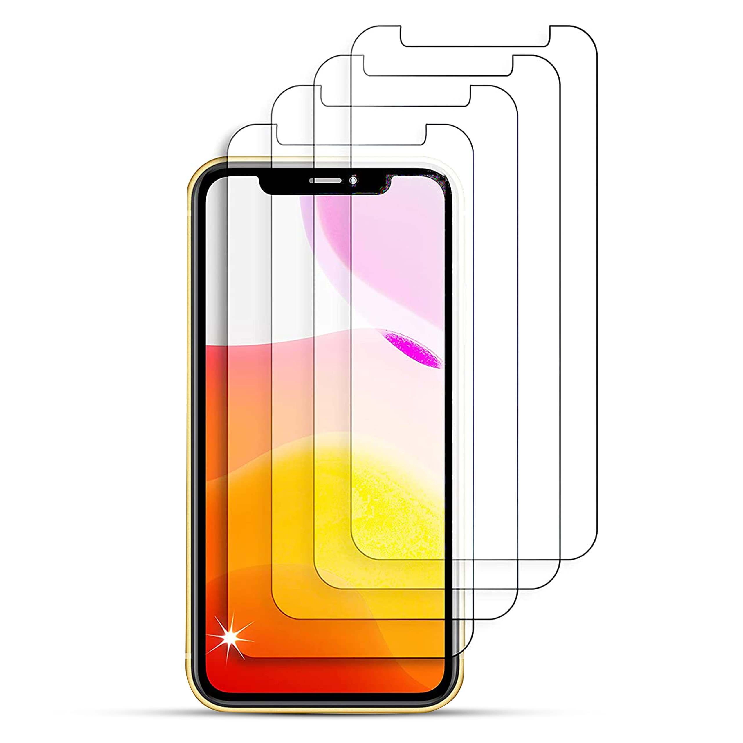 Abrity (4-Pack) iPhone 11 Screen Protector, iPhone xr Screen Protector, iPhone-11 screen protector, Tempered glass for iphone 11 plus phone privacy protectors max full i mini x coverage