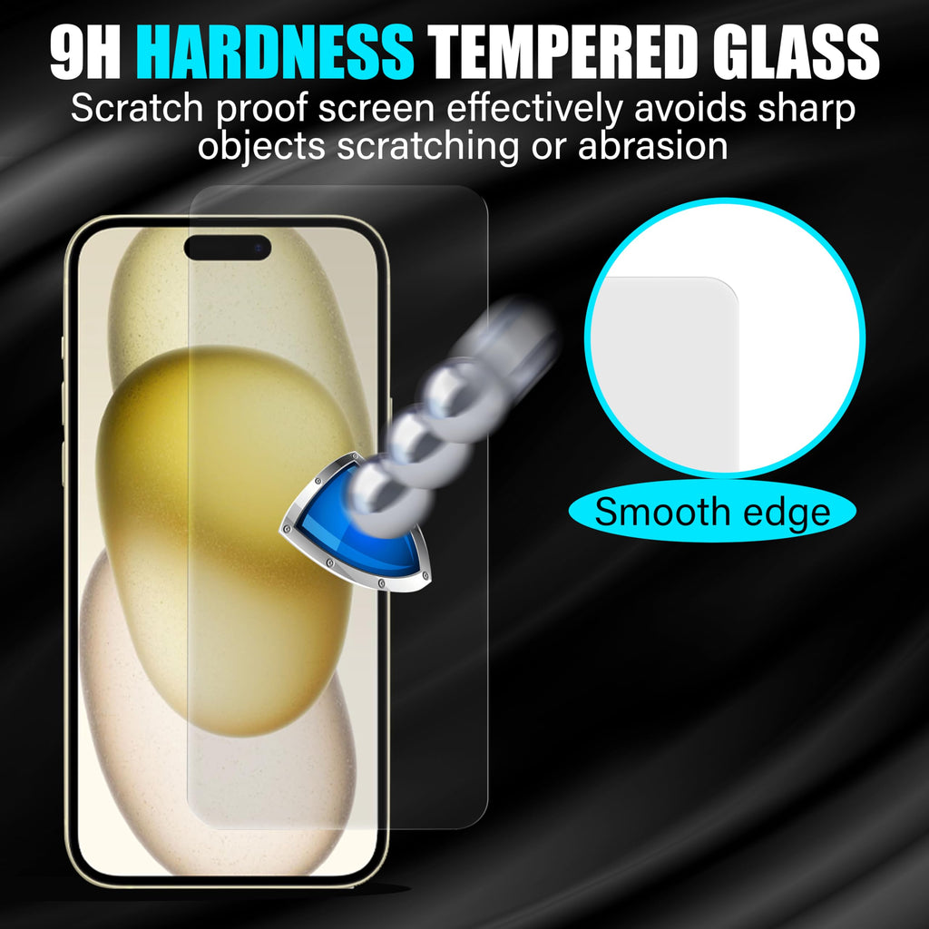 Abrity [3-Pack Screen Protector for iPhone 15 Pro Max(6.7-Inch), Tempered Glass Film Compatible with iphone 15 pro max screen protector, iphone 15 pro max Tempered Glass, Full Coverage