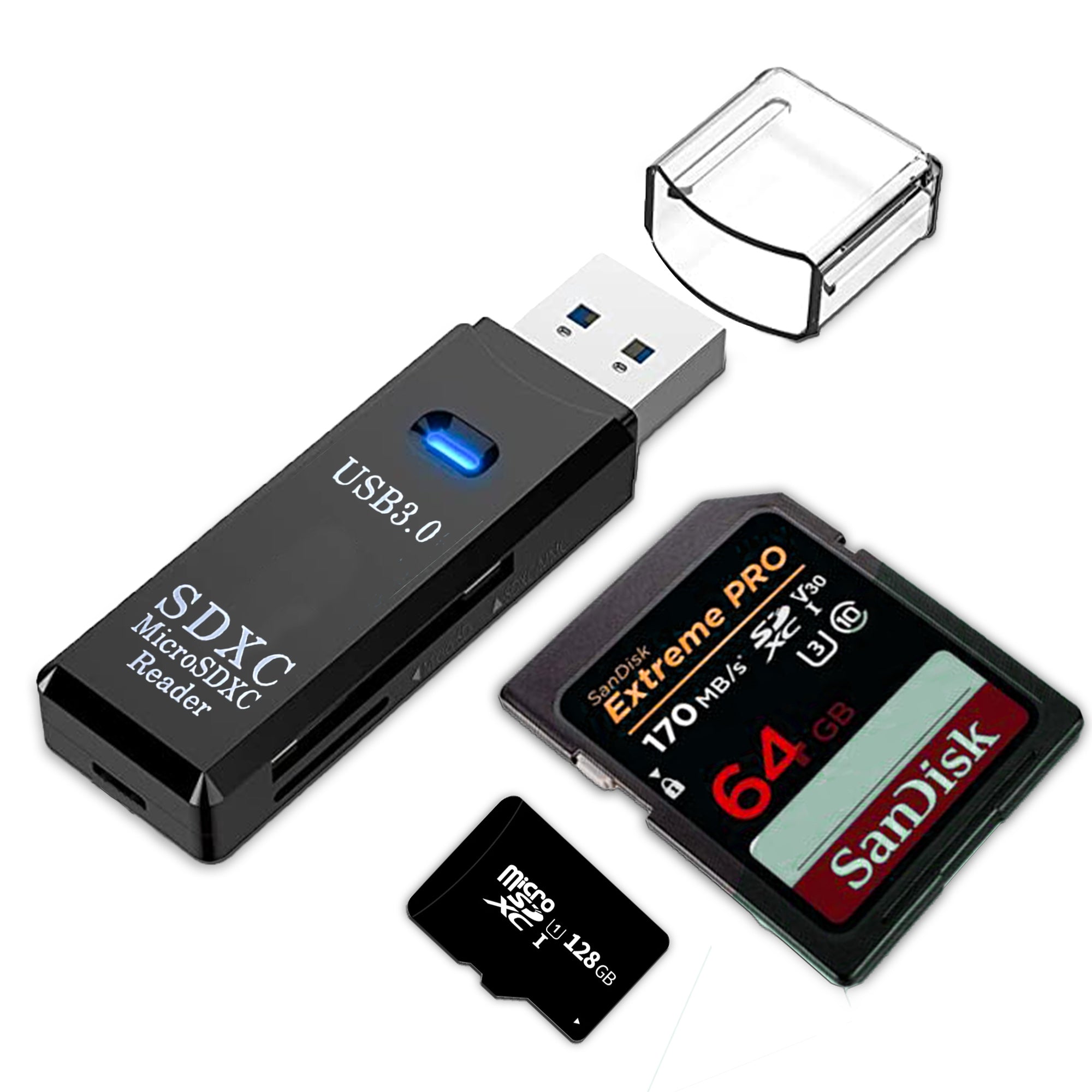 SD Card Reader USB 3.0, Memory Card Reader for Laptop, SD/Micro SD/TF/SDHC/SDXC/MMC Compatible With Windows/OS/Camera/PC/USB Stick