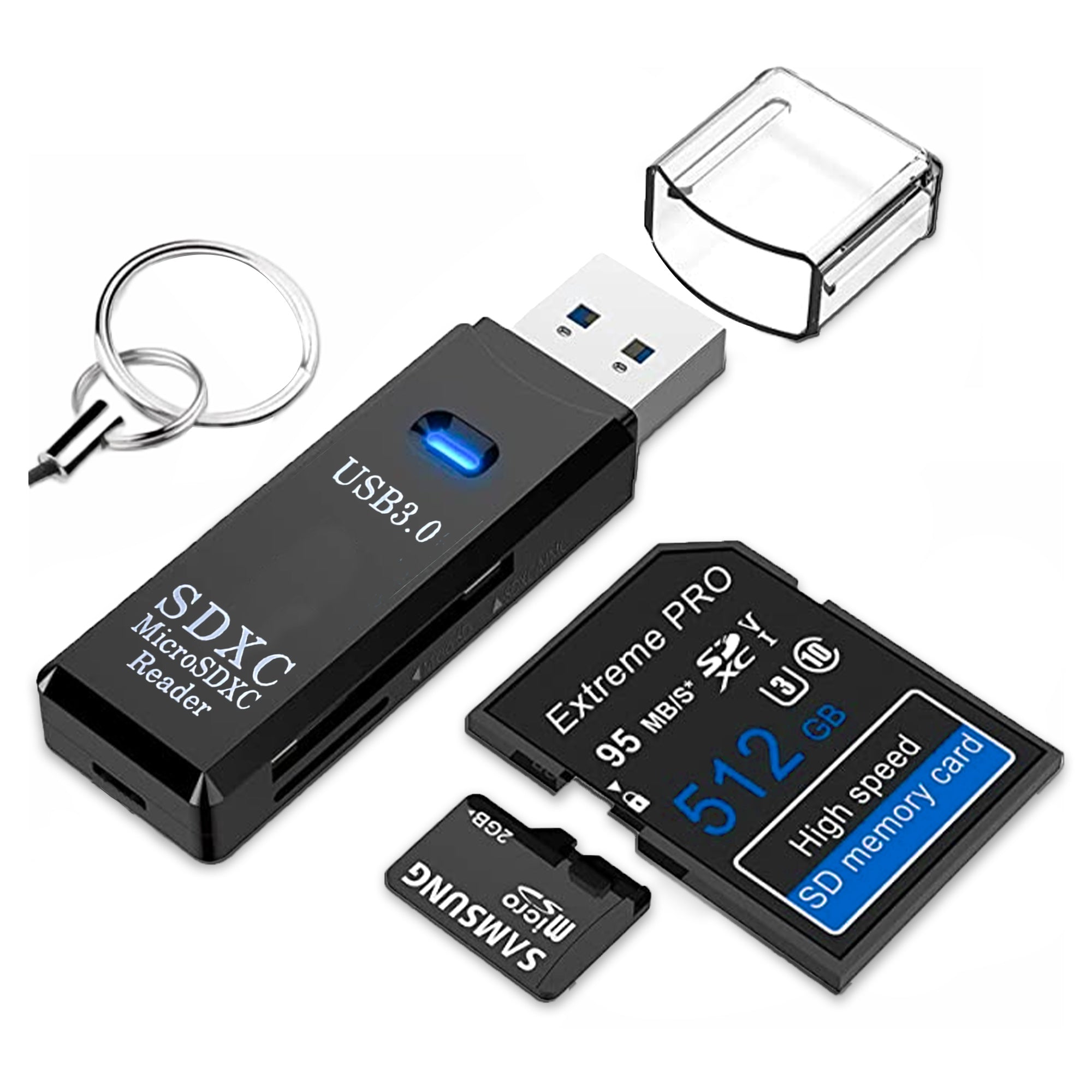 SD Card Reader USB 3.0, Memory Card Reader for Laptop, SD/Micro SD/TF/SDHC/SDXC/MMC Compatible With Windows/OS/Camera/PC/USB Stick