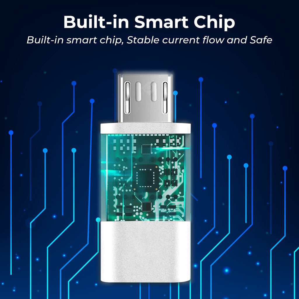 New USB C Female to Micro USB Male Adapter (2Pack), Micro USB Adaptor, Micro USB to USB C Adapter fast charger Power cable plug strip extender for Nexus Nokia LG Xbox PS Kindle Samsung Galaxy Devices