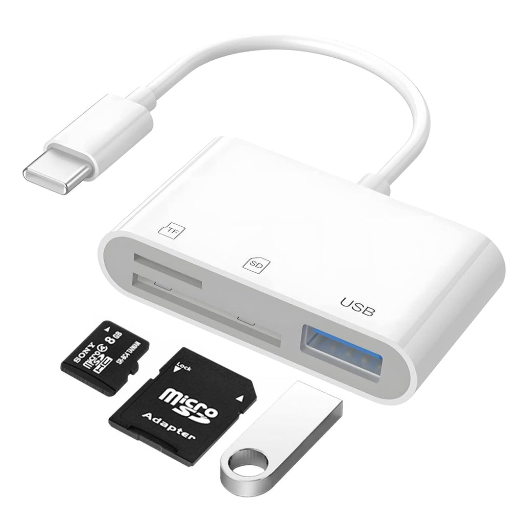 New USB C SD Card Reader [3 in 1, USB-C Adapter], USB C Micro SD Card Reader, USB Card Reader SD and Micro SD to Type C OTG Adapter for SDHC SDXC TF UHS-I Cards for USBC and USB laptop smartphone etc