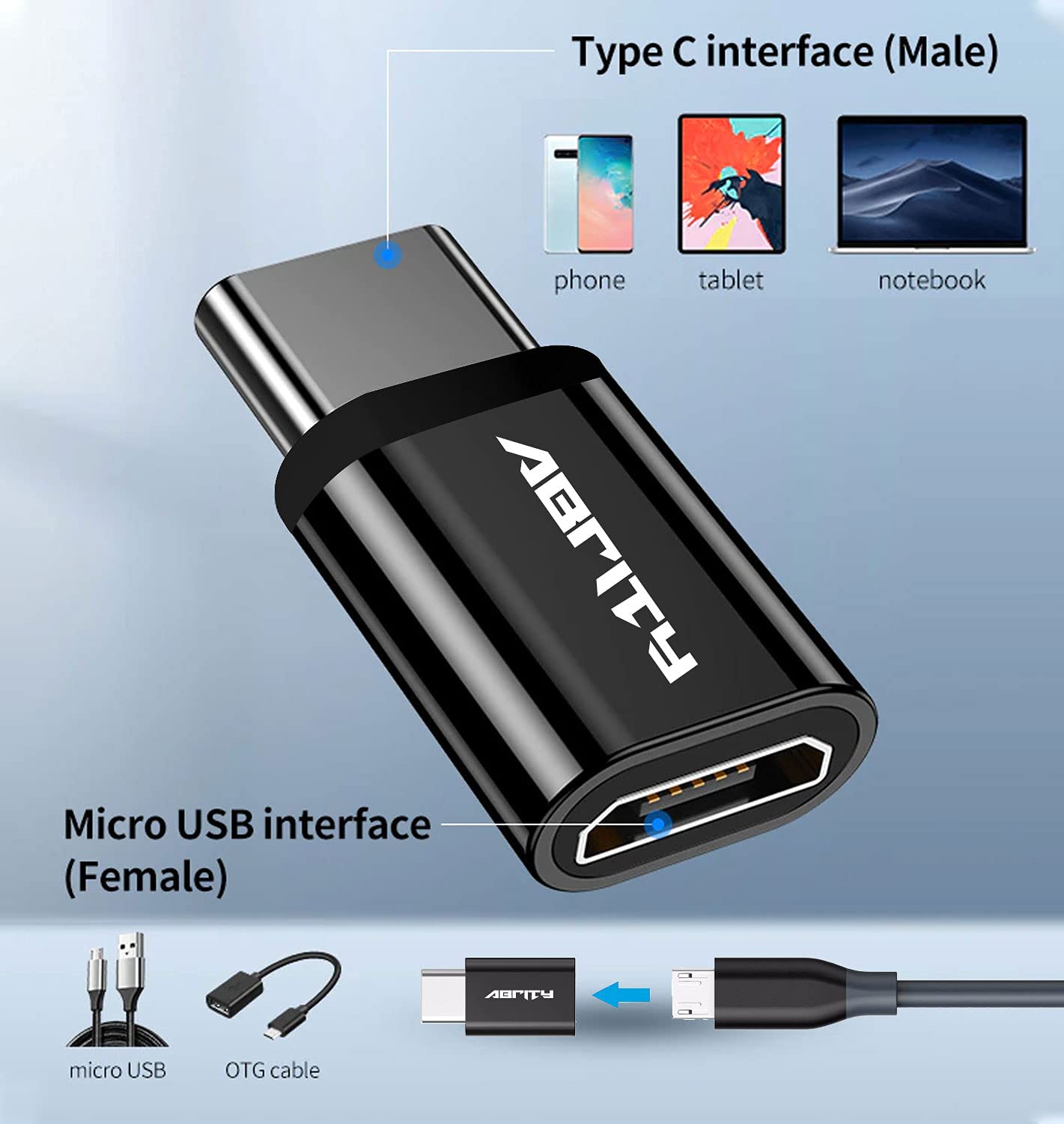 New [Combo,5 Pack] Multi Purpose Adapters for iPhone, Samsung, Mobile, Car, Tablets, Watch, USB A to C, USB C to A, Micro USB to USB A, Micro to USB C, USB C to USB C, Perfect for Traveling or Home