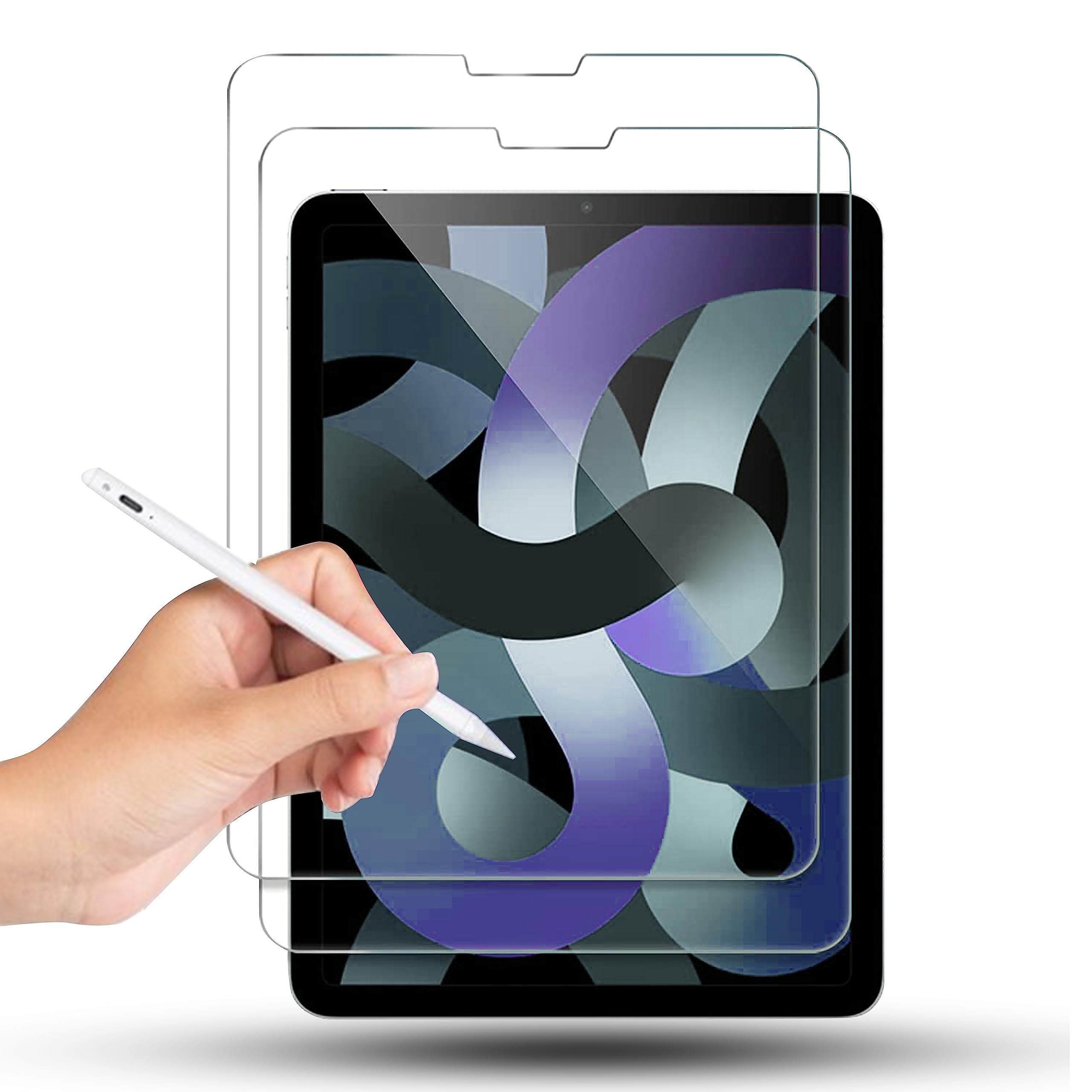 [2pack] Screen Protector for iPad Air 5/4 (10.9-Inch, 2022/2020 Model, 5th/4th Generation), 9H Tempered Glass Film