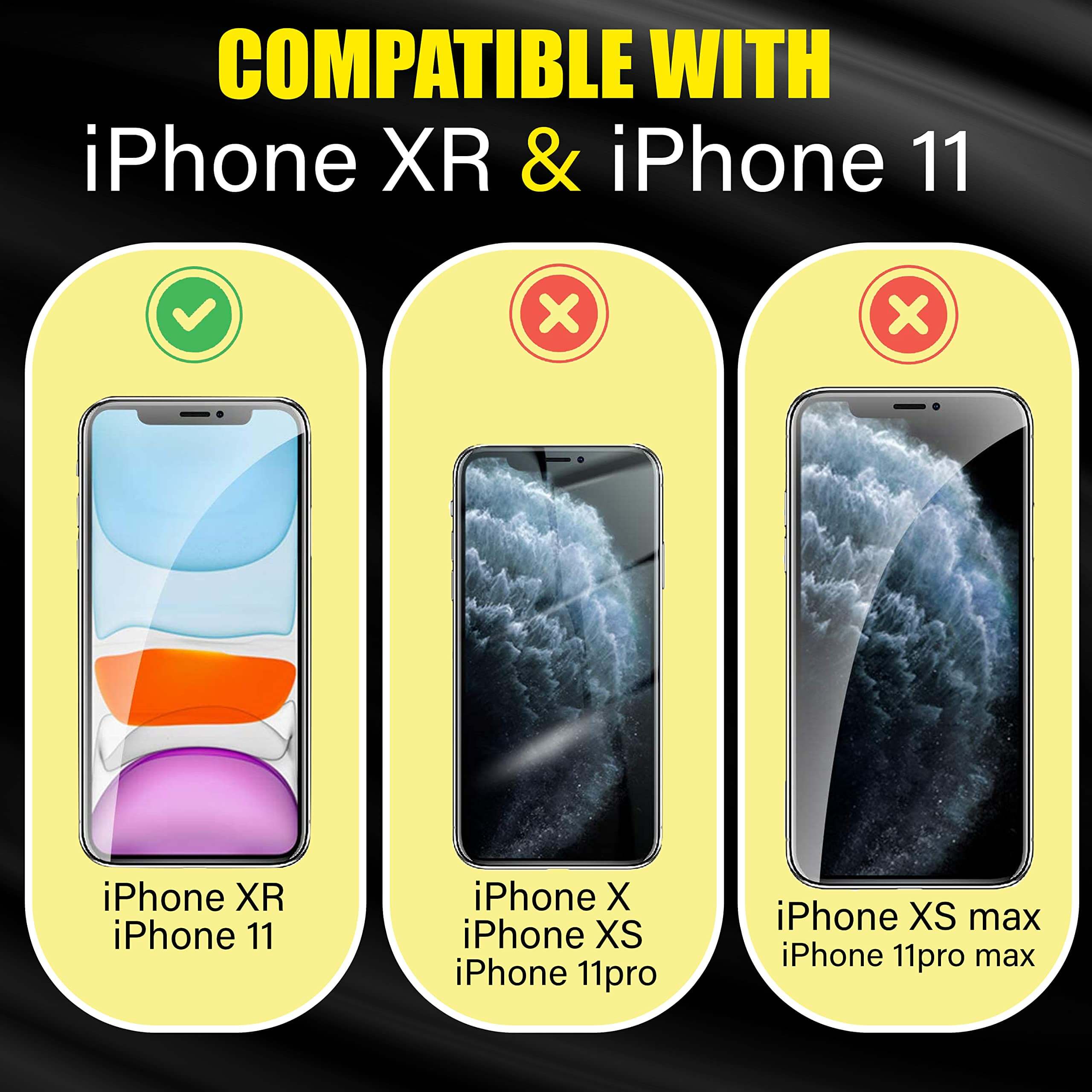 Abrity (4-Pack) iPhone 11 Screen Protector, iPhone xr Screen Protector, iPhone-11 screen protector, Tempered glass for iphone 11 plus phone privacy protectors max full i mini x coverage