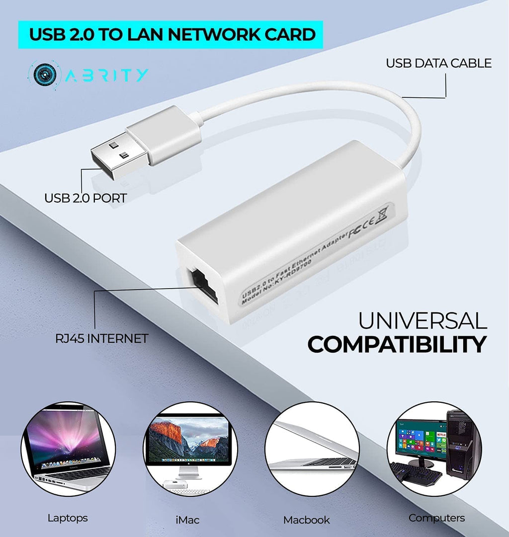 USB 2.0 Ethernet Network Adapter extender fire internet for PC Laptop TV Apple Macbook Printer, Converter LAN RJ45 Cable Powerline Socket Switch Port Plug wireless wifi router booster to Adaptor stick
