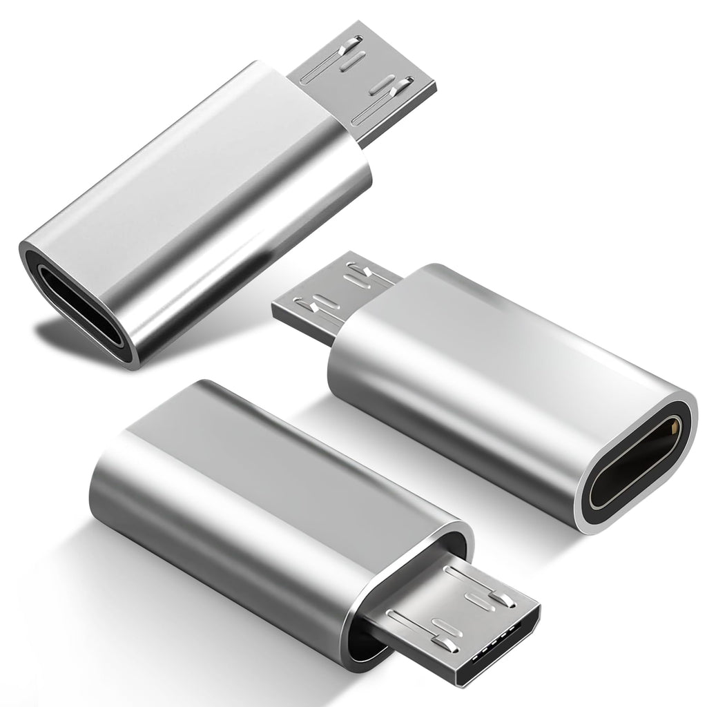 New USB C Female to Micro USB Male Adapter (2Pack), Micro USB Adaptor, Micro USB to USB C Adapter fast charger Power cable plug strip extender for Nexus Nokia LG Xbox PS Kindle Samsung Galaxy Devices