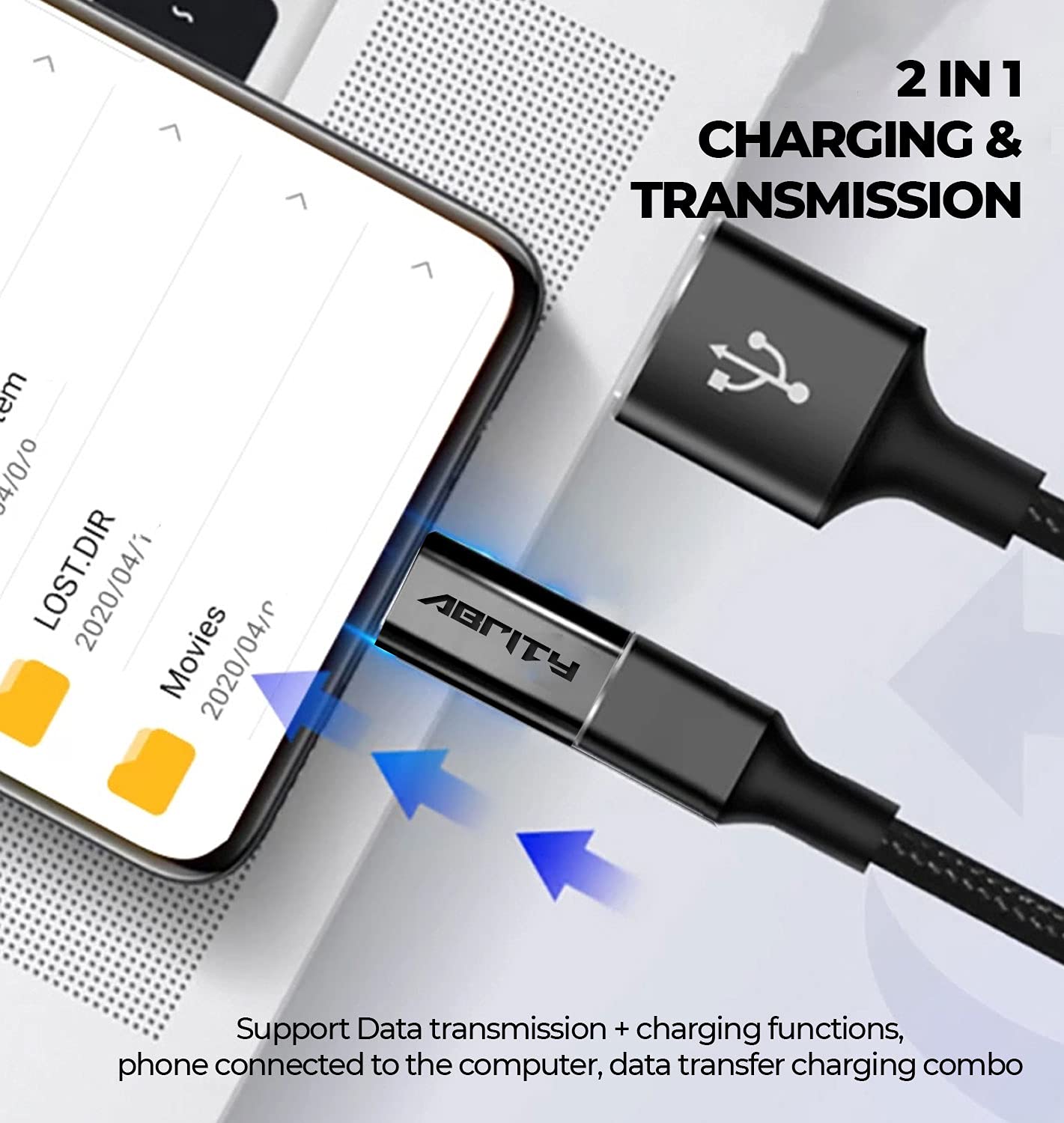 USB C to USB Adaptor (2Pack), USB C Charger Cable Adapter, USB C Plug, Connect Cable to iPhone, Light ing to USB C Adapter