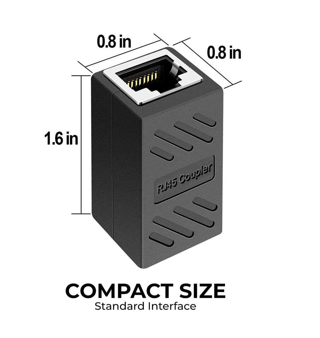 Ethernet Extender RJ45 Female Adapter cat7 cat6 cat 6a 5e network cables extension coupler joiner link 1m 20m any cable speed internet to router wifi USB switch socket LAN powerline connector [2 Pack]